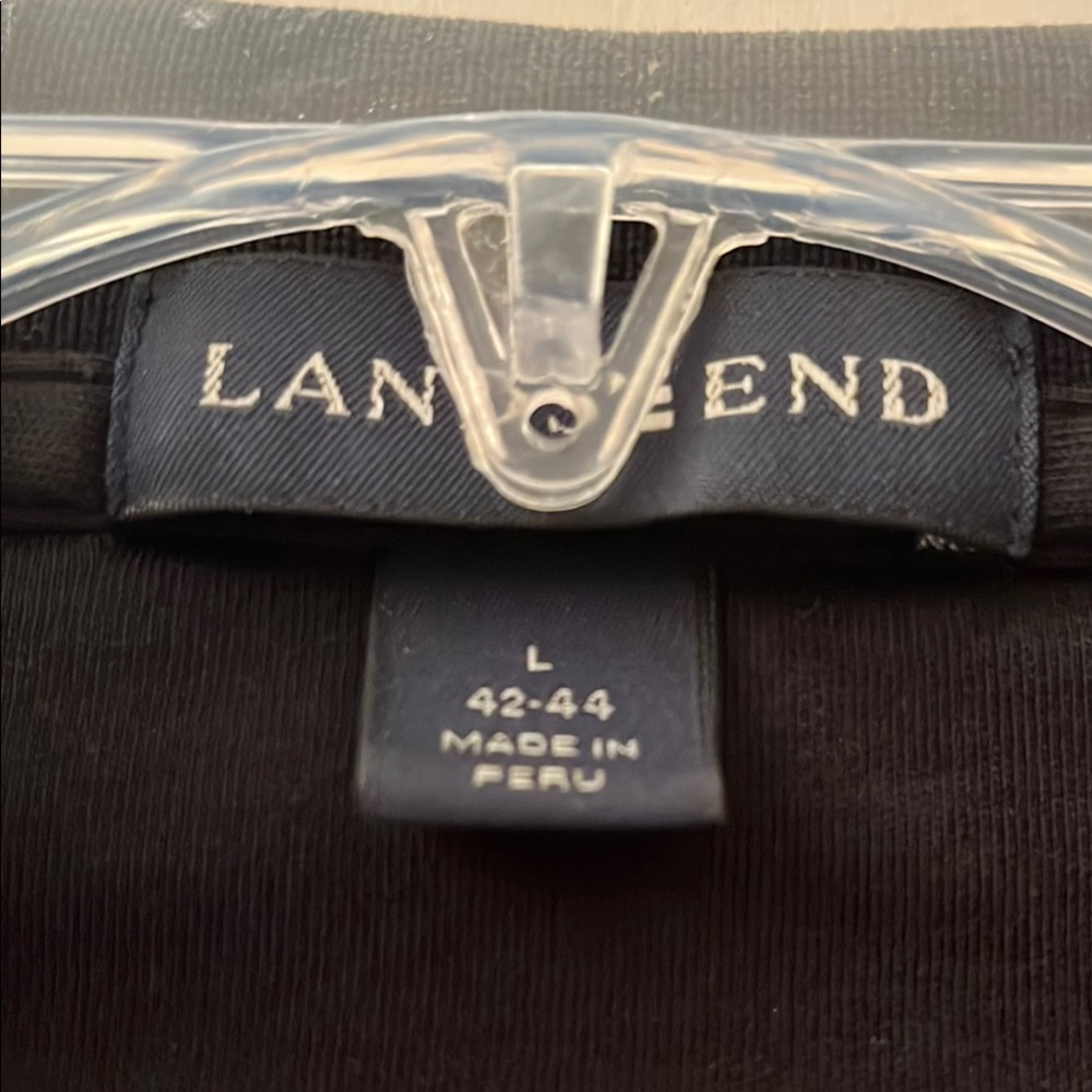 Lands' End Black Polo Shirt Classic Cotton Design - Picture 2 of 3